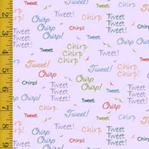 QT Fabrics Tweet! Tweet!: Bird Talk - Purple #23-6238