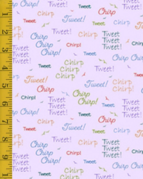 QT Fabrics Tweet! Tweet!: Bird Talk - Purple #23-6238