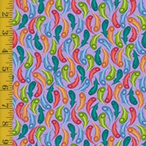 QT Fabrics Tweet! Tweet!: Feathers - Purple #23-6240