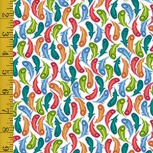 QT Fabrics Tweet! Tweet!: Feathers - White #23-6241