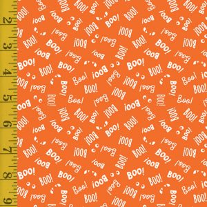 Benartex Black & Boo: Say Boo (Glow in the Dark) - Orange #25-4568