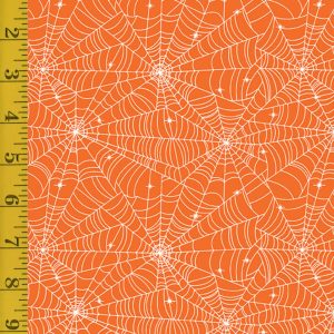 Benartex Black & Boo: Webby (Glow in the Dark) - Orange #25-4571
