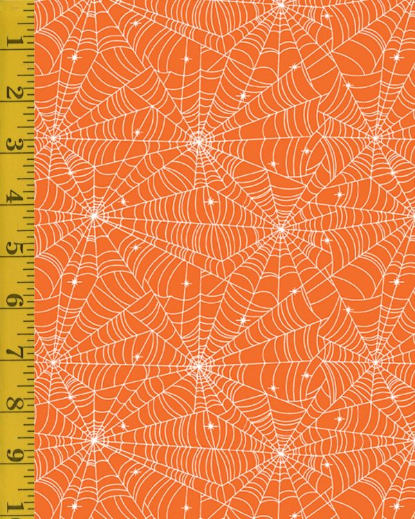 Benartex Black & Boo: Webby (Glow in the Dark)  - Orange #25-4571