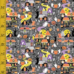 Benartex Chills & Thrills: Tick or Treat (Glow in the Dark) - Gray #25-4589