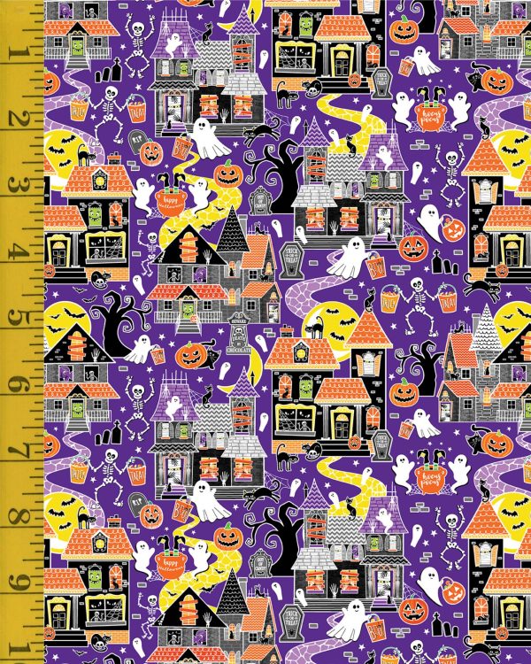 Benartex Chills & Thrills: Tick or Treat (Glow in the Dark) - Purple #25-4590