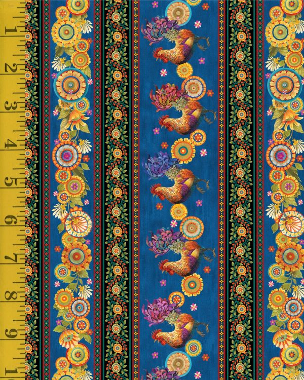 Benartex: Something to Crow About: Sunshine Farm Stripe - Multi #25-4594