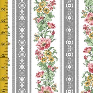 Benartex: French Romance: French Romance Stripe - White #25-4613