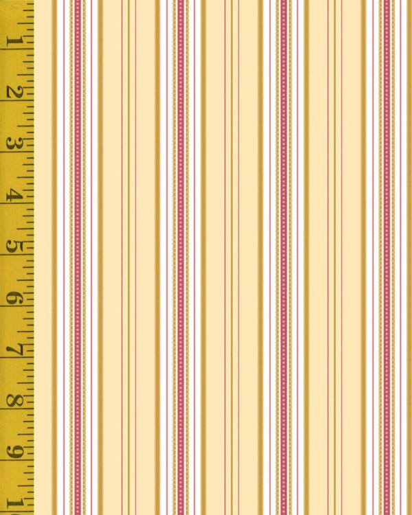 Benartex: French Romance: Simone Stripe - Yellow/Red #25-4622