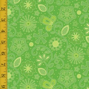 Benartex: Sewing Room 2: Embroidery - Green #25-4628