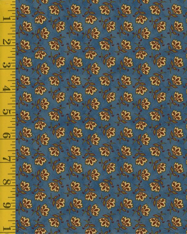 Benartex: Sunflower Days: Tossed Jacobean Flower - Marine Blue #25-4639
