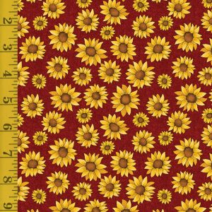 Benartex: Sunflower Days: Sunflower Days - Dark Red #25-4646