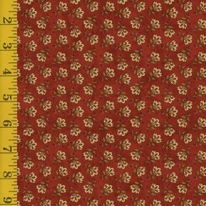 Benartex: Sunflower Days: Tossed Jacobean Flower - Dark Red #25-4652
