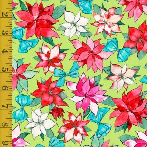QT Fabrics Holiday Party: Poinsettias and Bows - Lime #25-6425