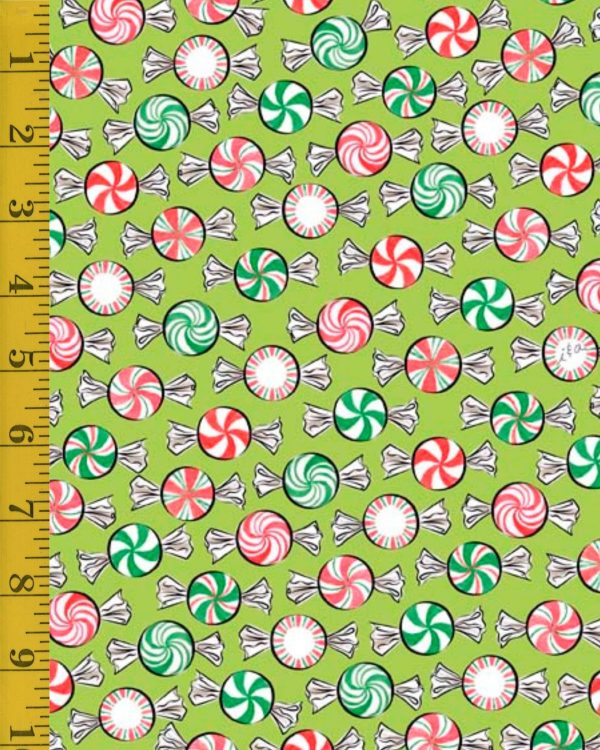 QT Fabrics Holiday Party: Christmas Mints - Dark Lime #25-6429