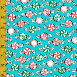 QT Fabrics Holiday Party: Christmas Mints - Aqua #25-6430