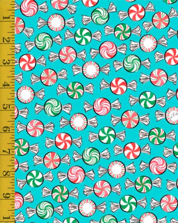 QT Fabrics Holiday Party: Christmas Mints - Aqua #25-6430