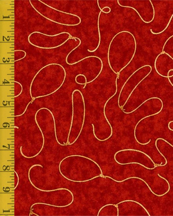 Qt Fabrics Cowboy Up: Lassos - Red #25-6466