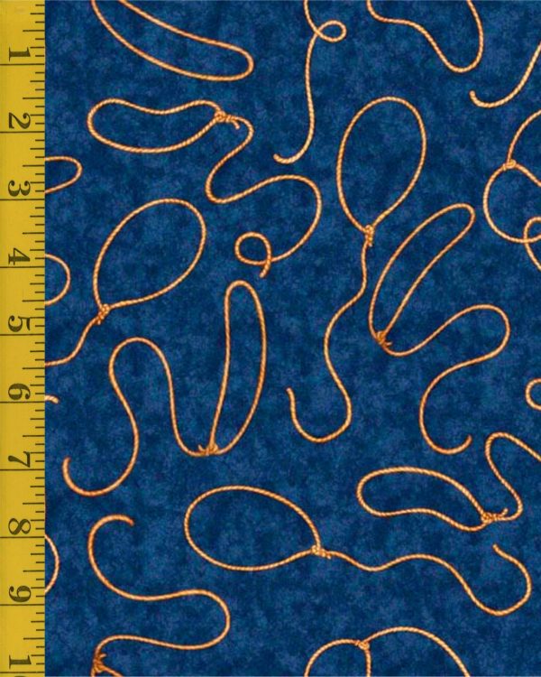 Qt Fabrics Cowboy Up: Lassos - Blue #25-6467