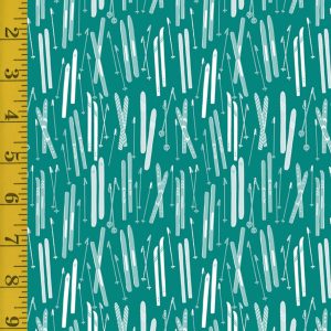 Riley Blake Designs Ski Hill: Skis - Teal #25-8441