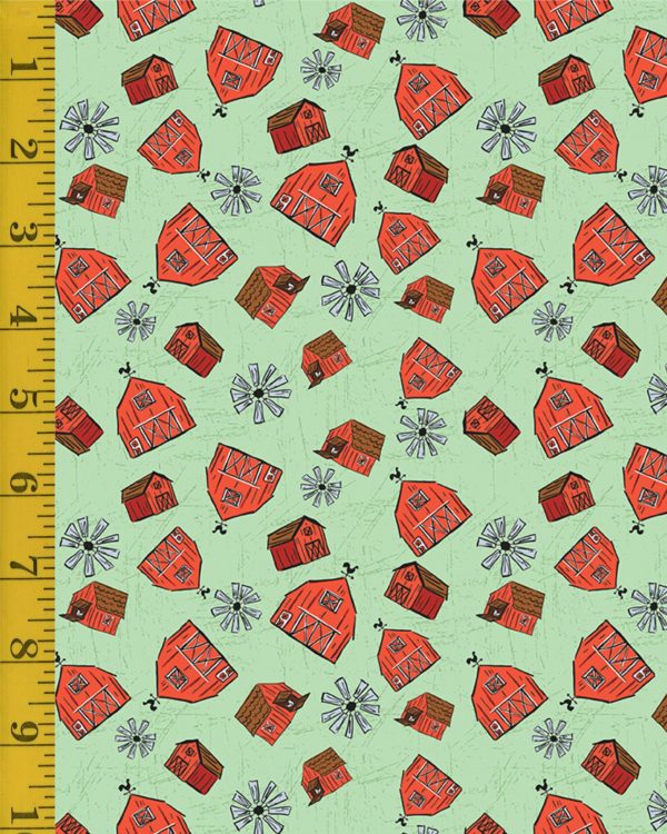 Riley Blake Designs Farm Livin: Barn Toss - Mint #25-8457