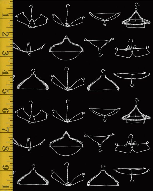 Riley Blake Designs Press On: Wire Hangers - Black #25-8465