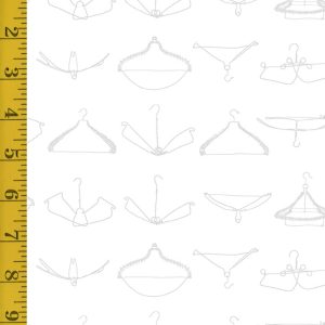 Riley Blake Designs Press On: Wire Hangers - White #25-8466