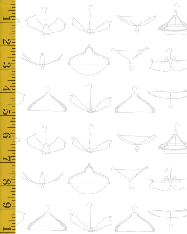 Riley Blake Designs Press On: Wire Hangers - White #25-8466