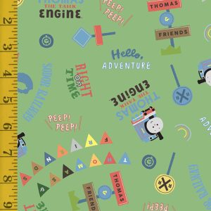 Riley Blake Designs Thomas & Friends Sodor Railway: Words - Green #25-8485