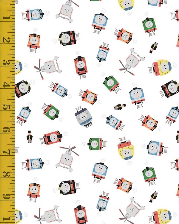 Riley Blake Designs Thomas & Friends Sodor Railway: Toss - White #25-8489