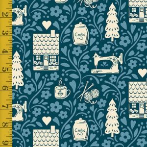 Andover Fabrics Cozy House: House Vignette - Midnight #25-1174