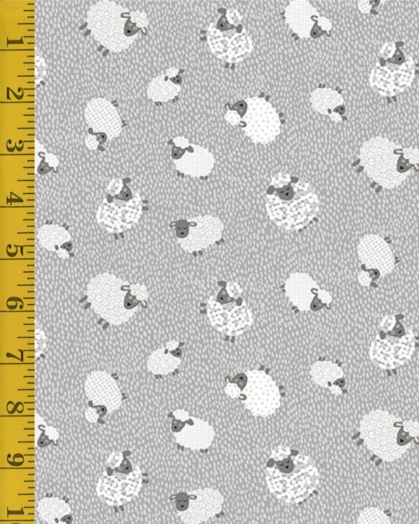 Andover Fabrics Fun on the Farm: Wooly Sheep - Grey #25-1216