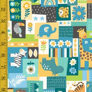 Andover Fabrics In the Jungle: : Montage - Blue #25-1224