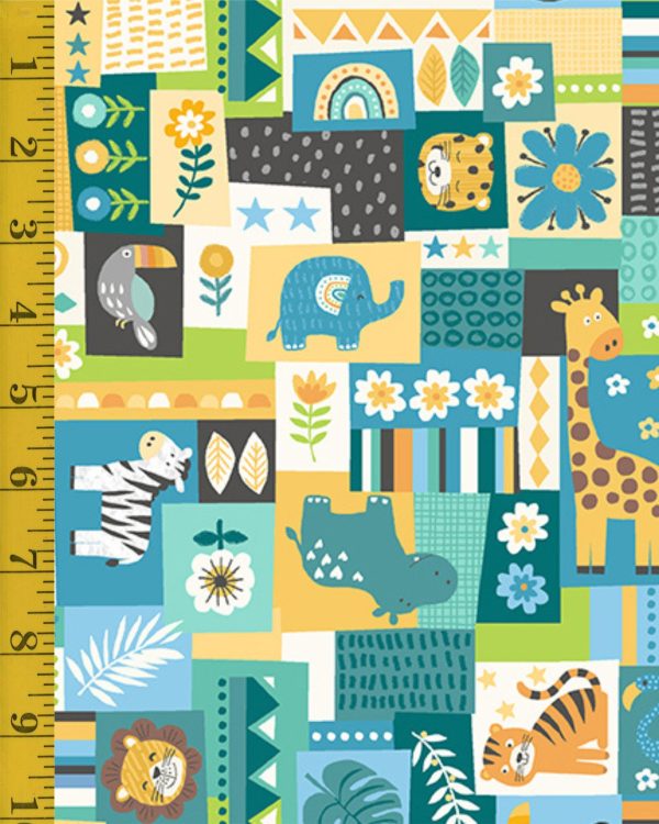 Andover Fabrics In the Jungle: : Montage - Blue #25-1224