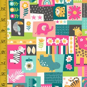 Andover Fabrics In the Jungle: : Montage - Pink #25-1225