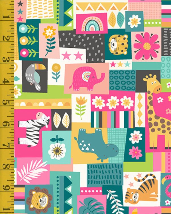 Andover Fabrics In the Jungle: : Montage - Pink #25-1225