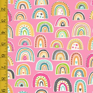 Andover Fabrics In the Jungle: : Rainbows - Pink #25-1227