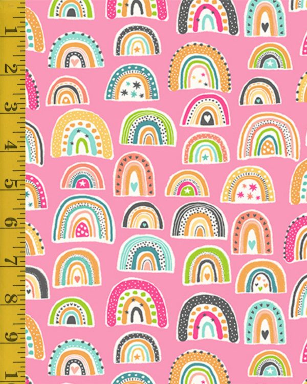 Andover Fabrics In the Jungle: : Rainbows - Pink #25-1227