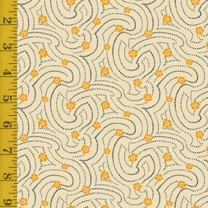 Andover Fabrics Indigo Cheddar II: Swirly Dots - Cream #25-1236