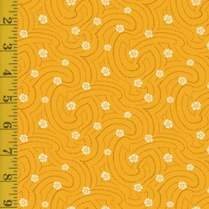 Andover Fabrics Indigo Cheddar II: Swirly Dots - Cheddar #25-1237