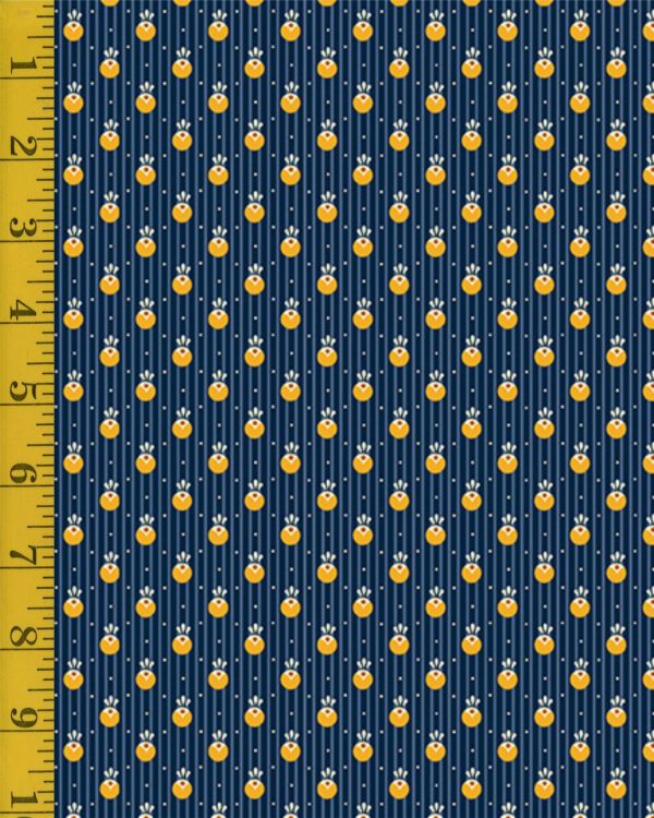 Andover Fabrics Indigo Cheddar II: Pinstripe Circle - Indigo #25-1238