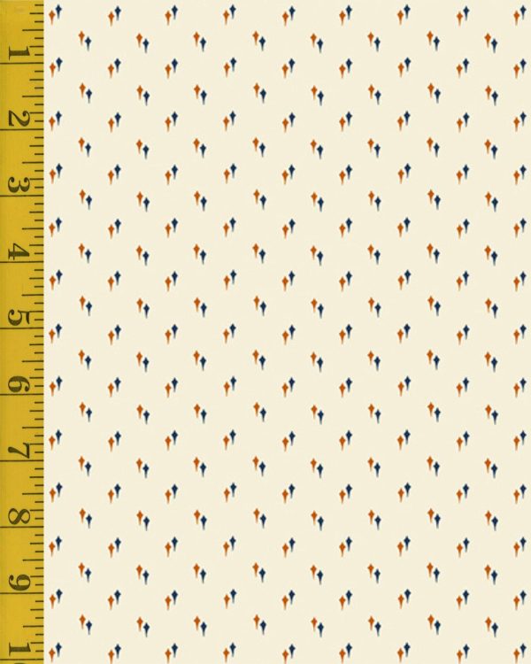Andover Fabrics Indigo Cheddar II: Kites - Cream #25-1245