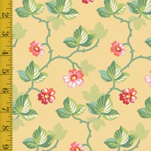 Andover Fabrics Poppies: Floral Vine - Yellow #25-1277