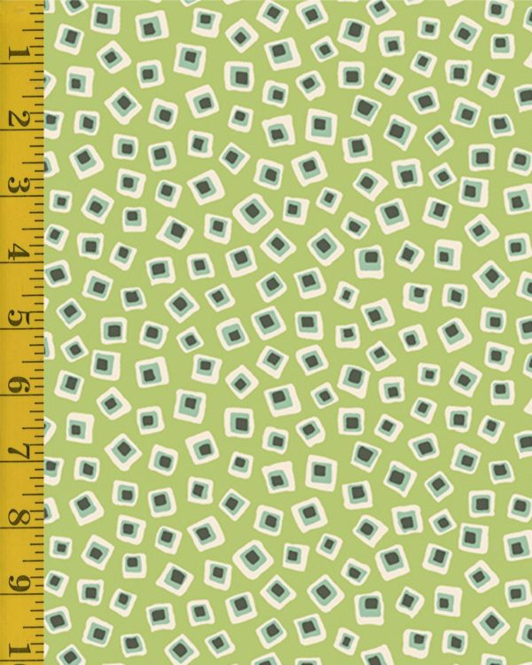 Andover Fabrics Poppies: Square in Square - Green #25-1285