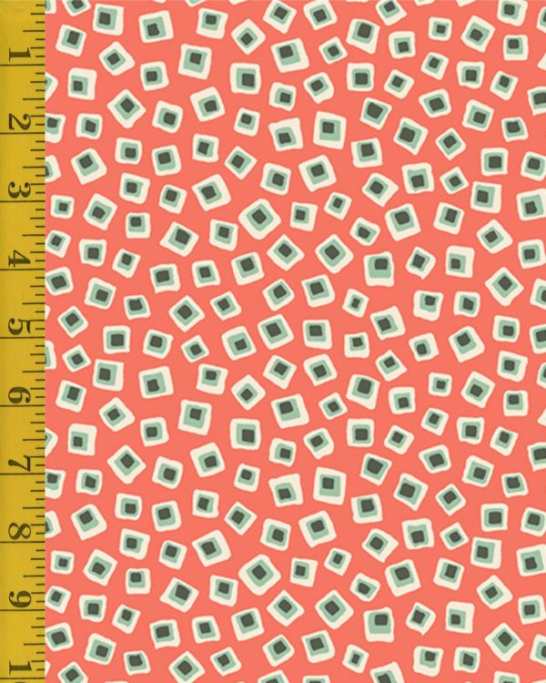 Andover Fabrics Poppies: Square in Square - Orange #25-1286