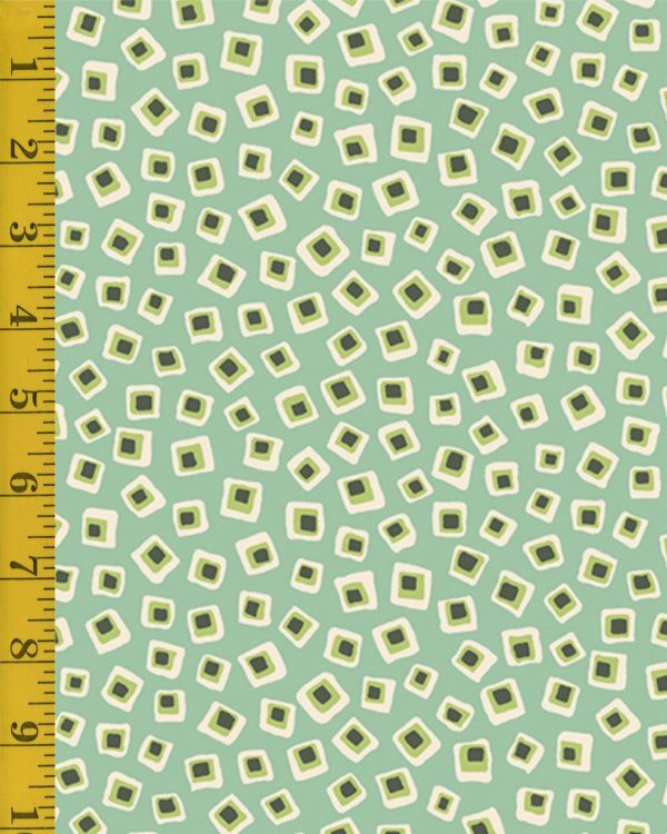 Andover Fabrics Poppies: Square in Square - Teal #25-1287