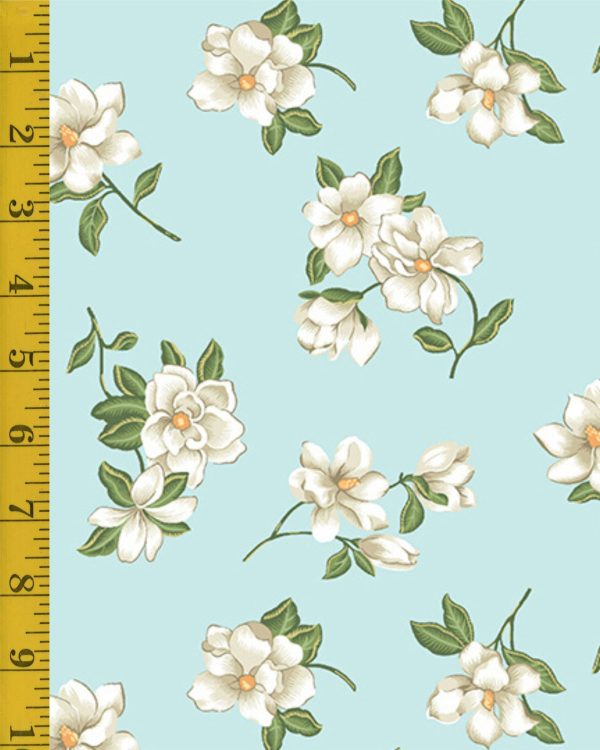 Andover Fabrics Magnolia: Small Magnolia - Light Blue #25-1298