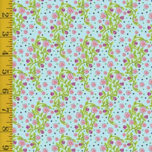 Benartex: Garden Angels: Vintage Roses - Turquoise #25-4653