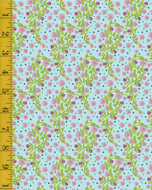 Benartex: Garden Angels: Vintage Roses - Turquoise #25-4653
