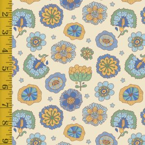 Benartex: Bird Song: Happy Flower - Blue #25-4674