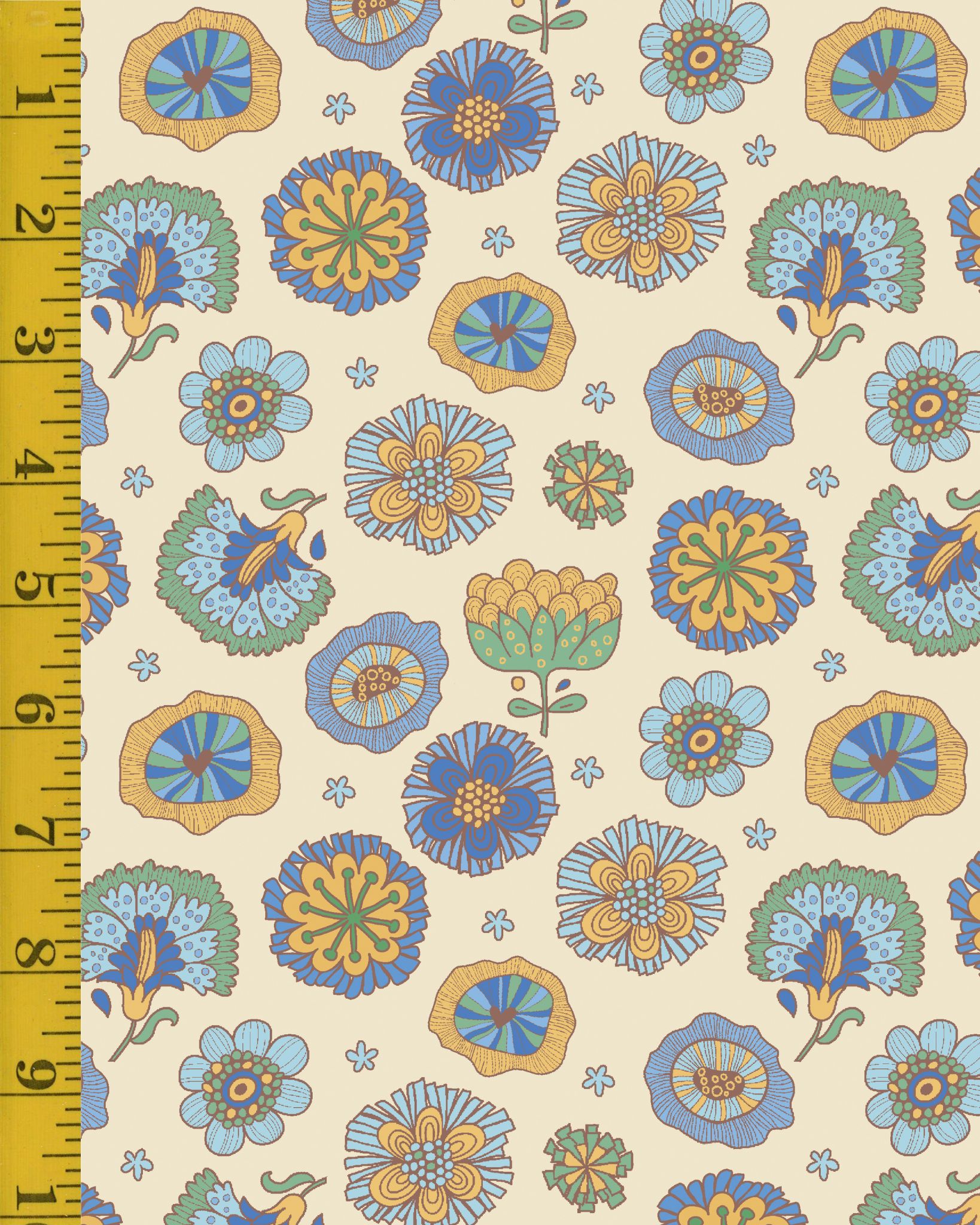 Benartex: Bird Song: Happy Flower - Blue #25-4674